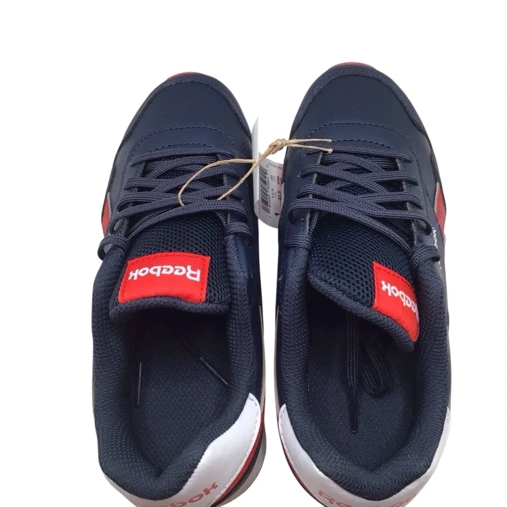Reebok Royal CL Jog 3.0 Kids Sneakers Size 1 Navy Red White Retro Runner NIB